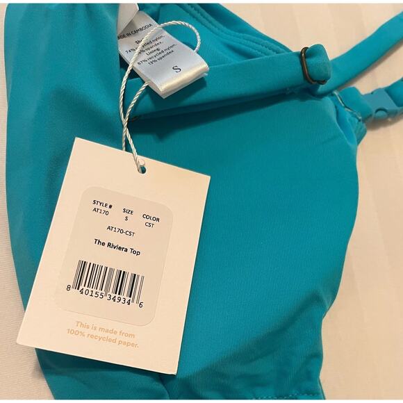 ANDIE SWIM - The Riviera Top - Size S - Aqua - NWT - Picture 6 of 6